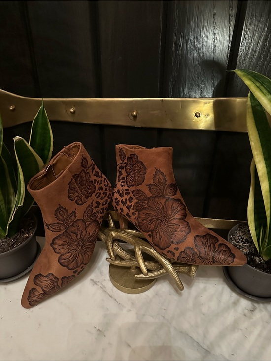 Universal Thread Shoes - CUSTOM HAND BURNED suede boots country western cowgirl cowboy booties BOHO Sz 11